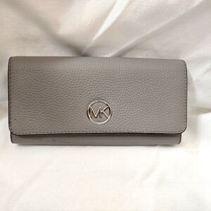 Michael Kors Gray Pebbled Leather Wallet